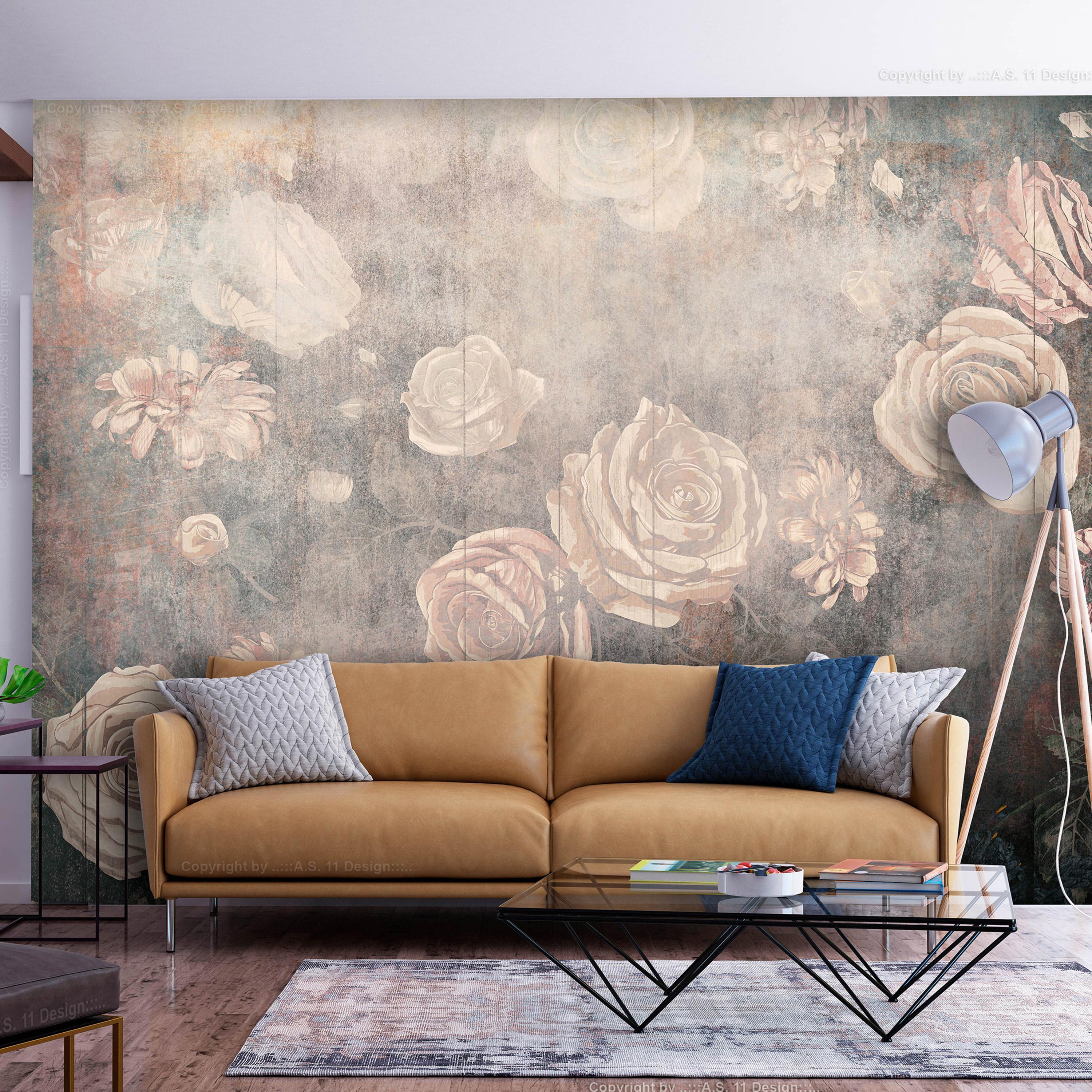 Fototapet - Misty Flowers - Third Variant - 450 x 315 cm - Standard