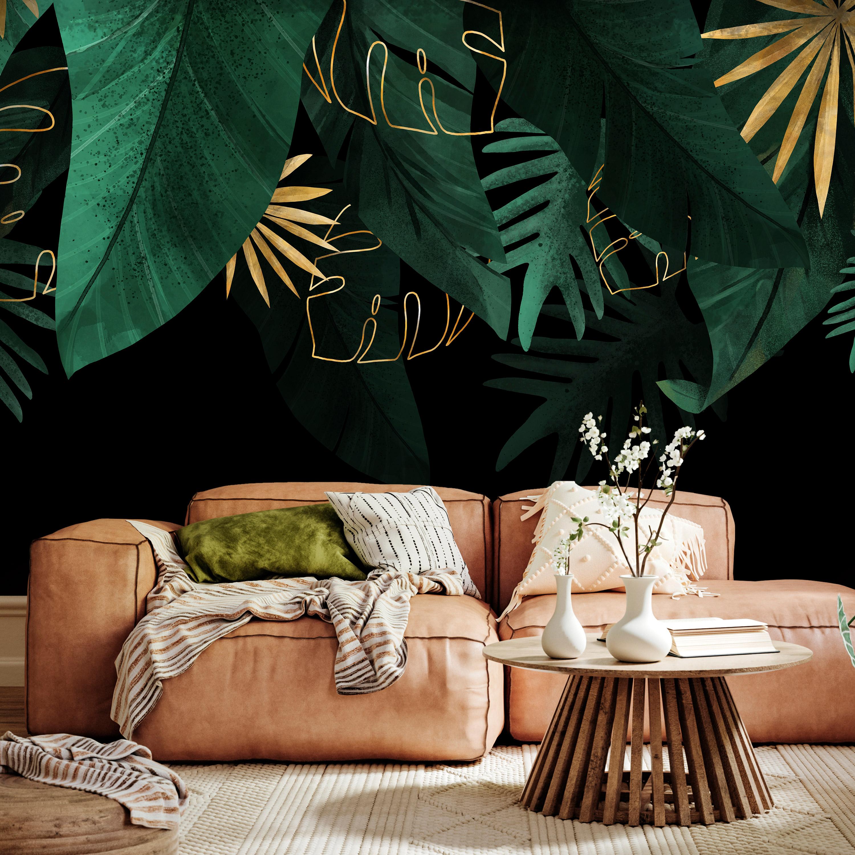 Fototapet - Leaves Composition - First Variant - 147 x 105 cm - Selvklæbende