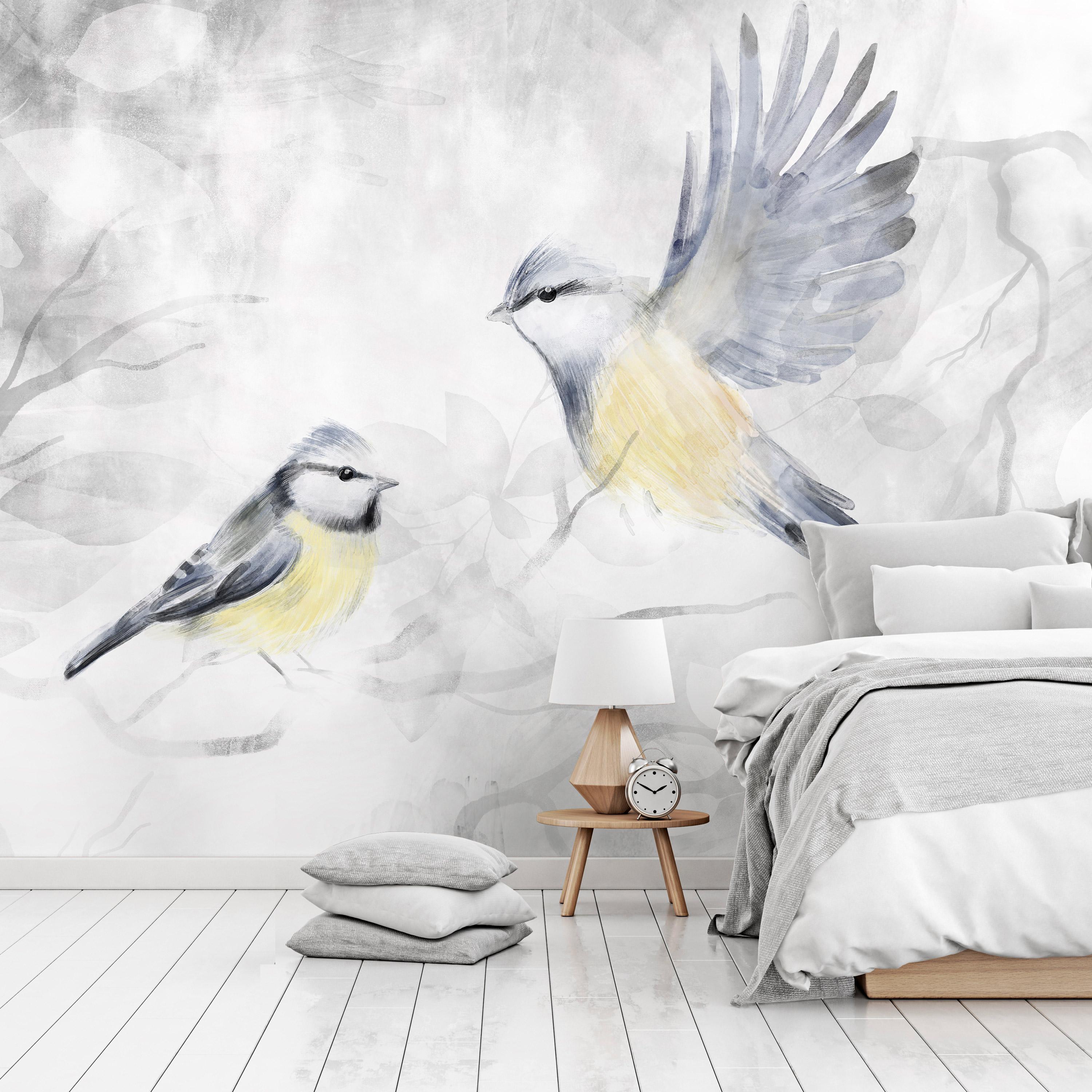 Fototapet - Watercolor Tit - Second Variant - 250 x 175 cm - Standard