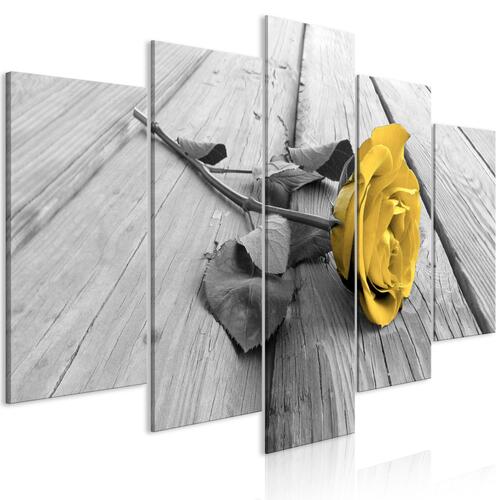 Billede - Rose on Wood (5 dele) Wide Yellow
