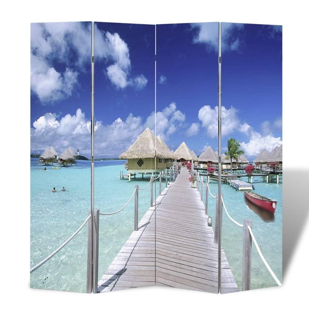 Foldbar rumdeler 160 x 170 strandmotiv