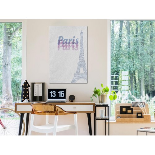 Lærredsbillede Paris i akvarel - lodret