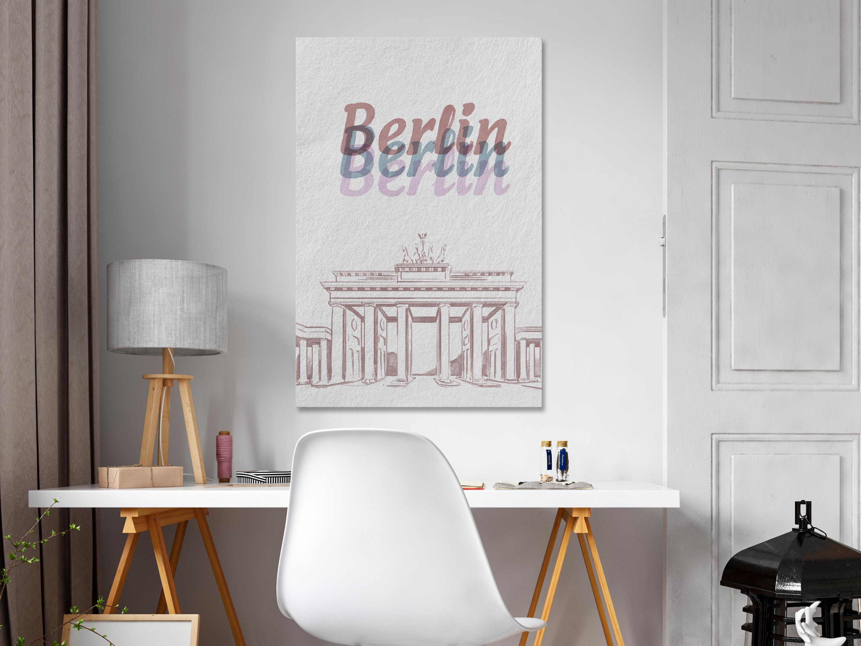 Billede - Berlin in Watercolours (1 Part) Vertical - 80 x 120 cm - På italiensk lærred