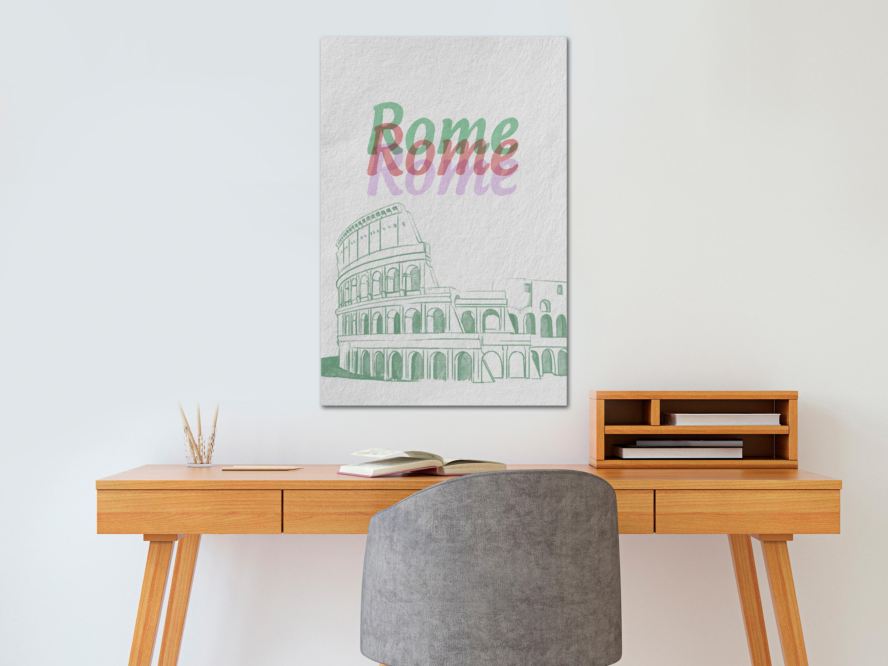 Billede - Rome in Watercolours (1 Part) Vertical