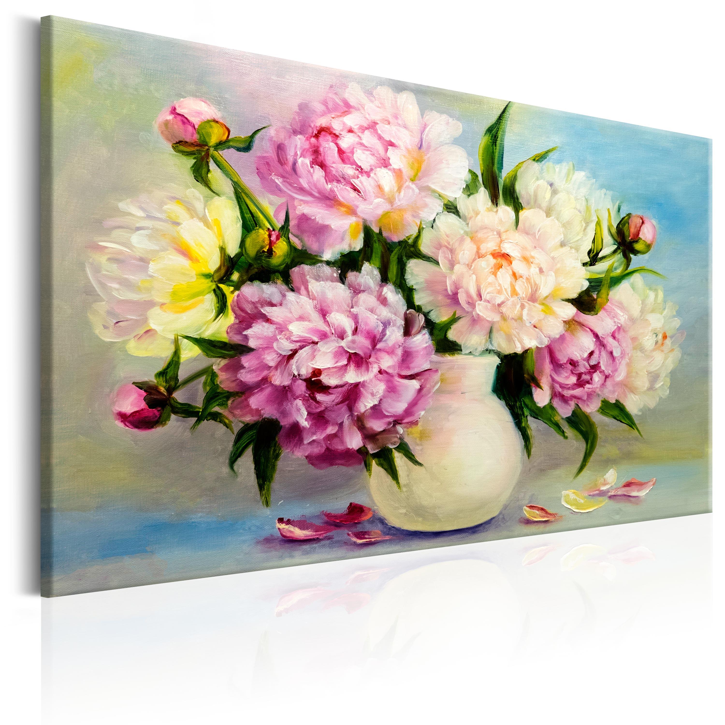 Billede - Peonies: Bouquet of Happiness - 90 x 60 cm - Premium Print