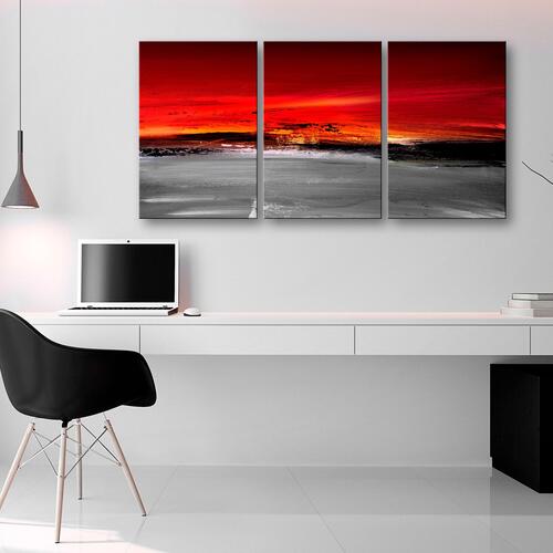 Billede - Crimson Landscape (3 dele)