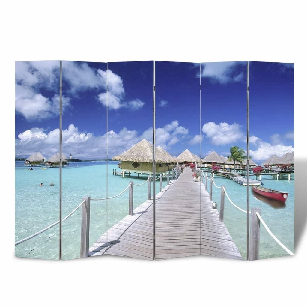 Foldbar rumdeler 217 x 170 strandmotiv