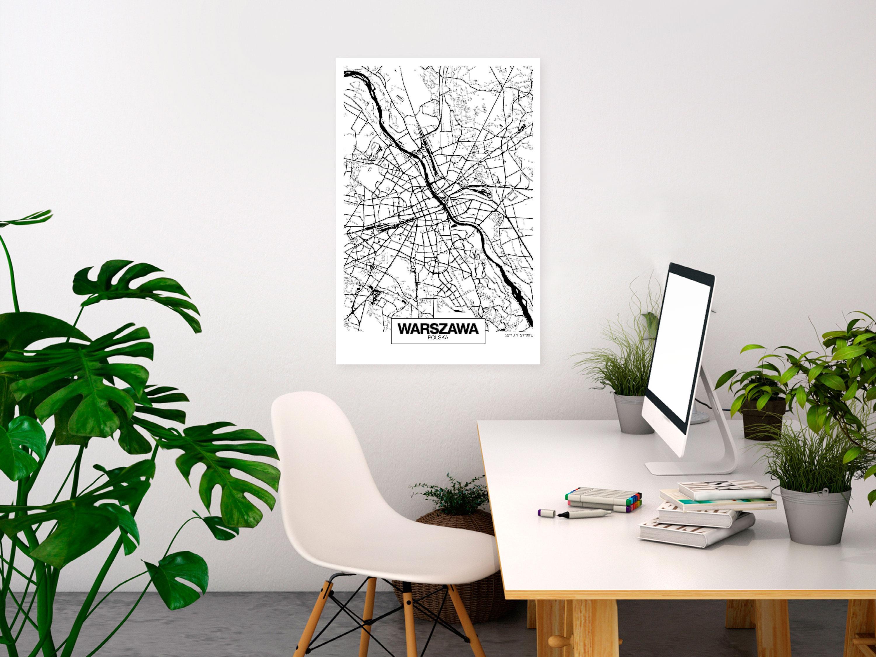 Billede - City Plan: Warszawa (1 Part) Vertical - 40 x 60 cm - Standard
