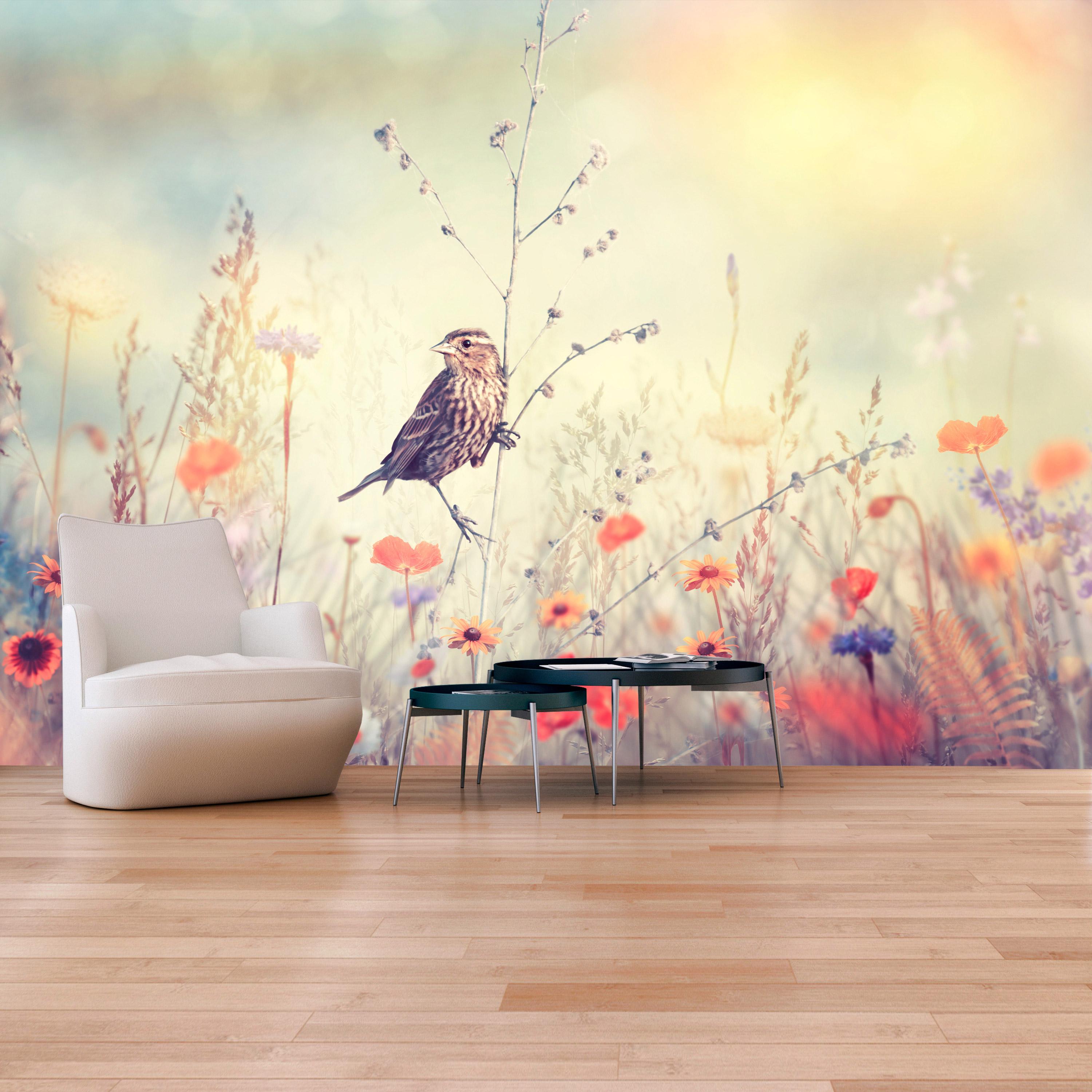 Fototapet - Field Bird - 200 x 140 cm - Standard