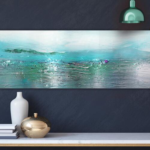 Billede - Turquoise Landscape (1 Part) Narrow
