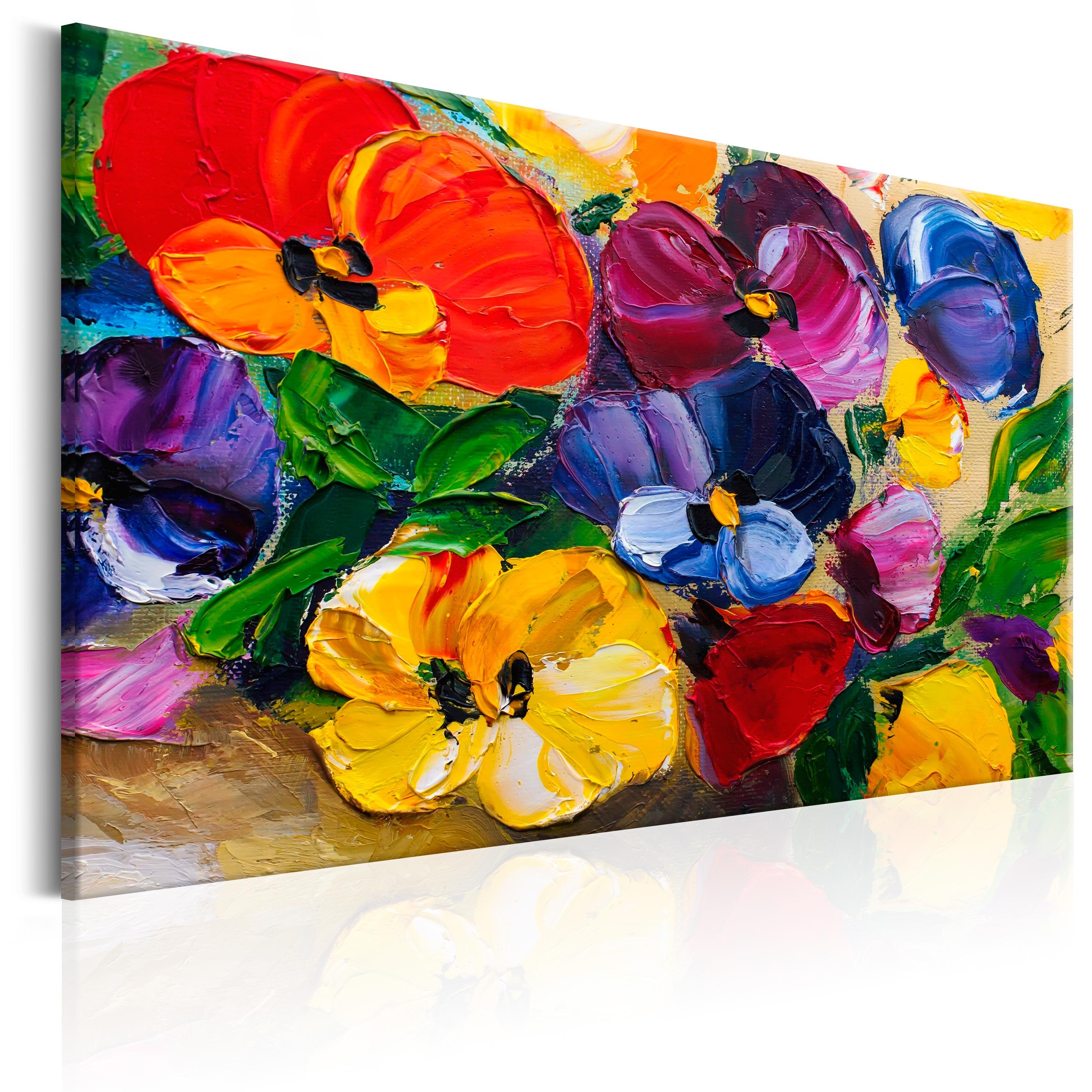 Billede - Spring Pansies - 60 x 40 cm - Premium Print