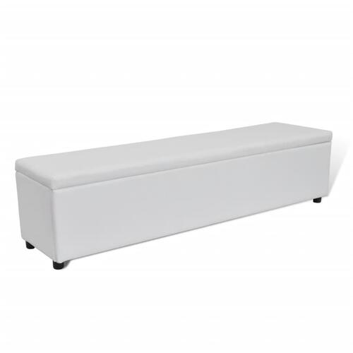 Opbevaringsbænk 178x44x44 cm hvid