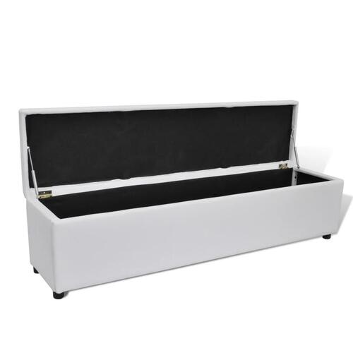 Opbevaringsbænk 178x44x44 cm hvid