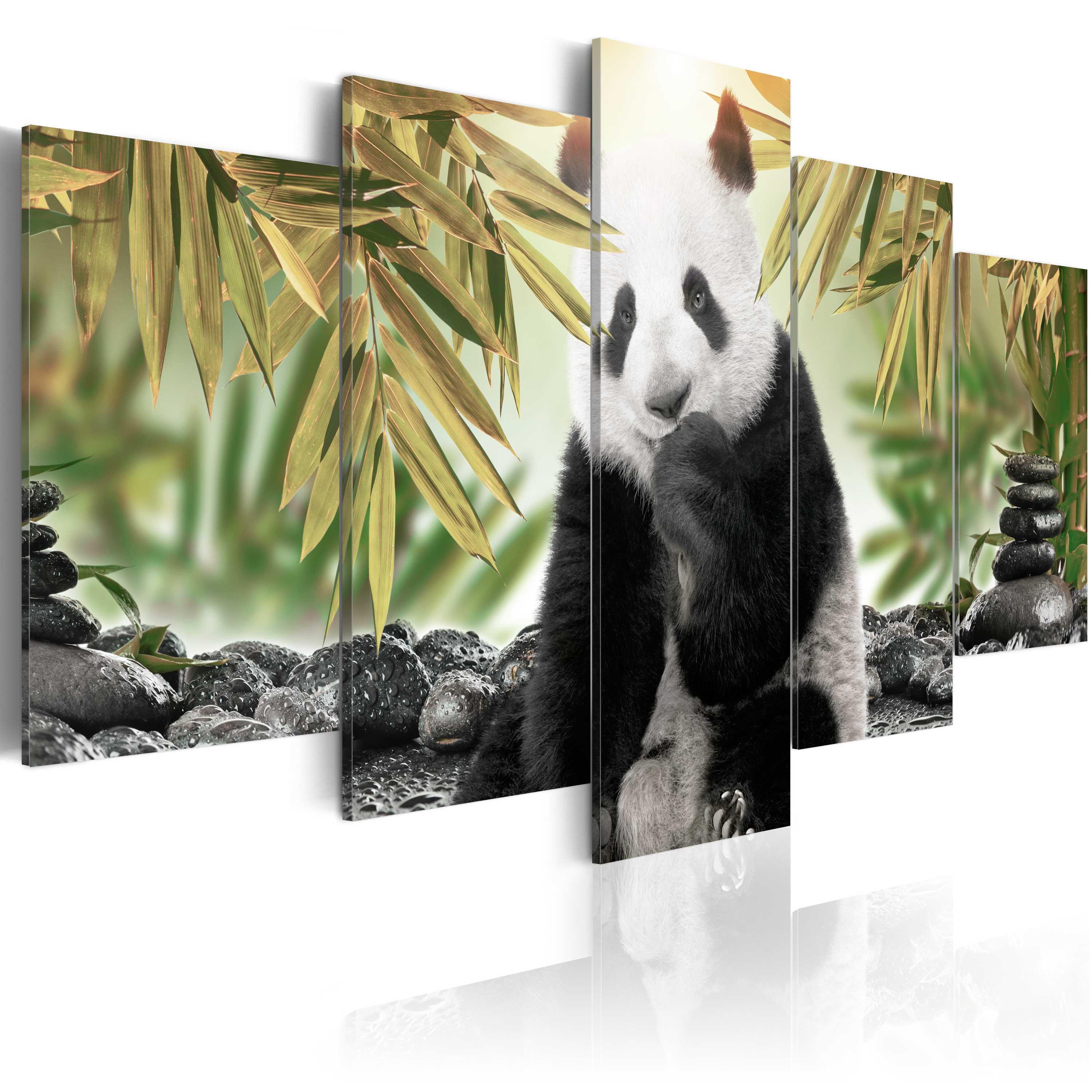 Billede - Cute Panda Bear - 100 x 50 cm - Premium Print