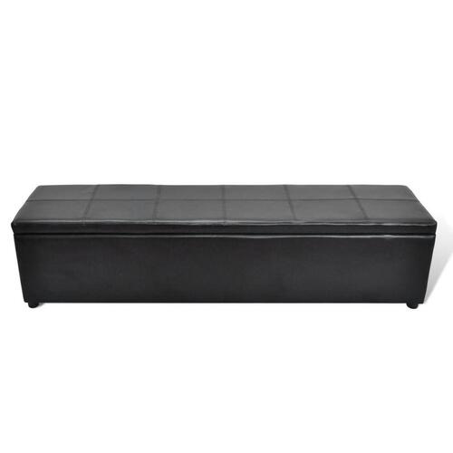 Opbevaringsbænk 178x44x44 cm sort
