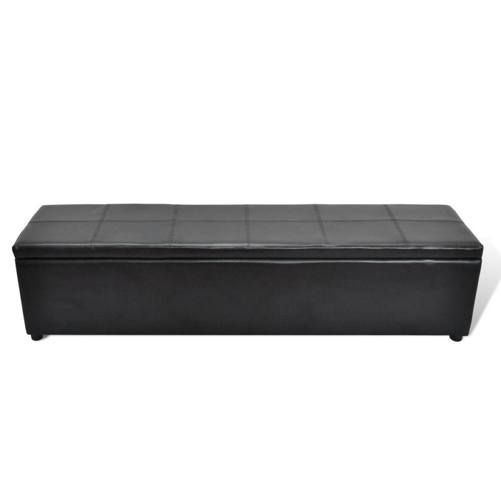 Opbevaringsbænk 178x44x44 cm sort