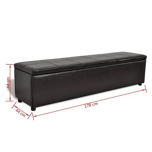 Opbevaringsbænk 168x44x44 cm brun