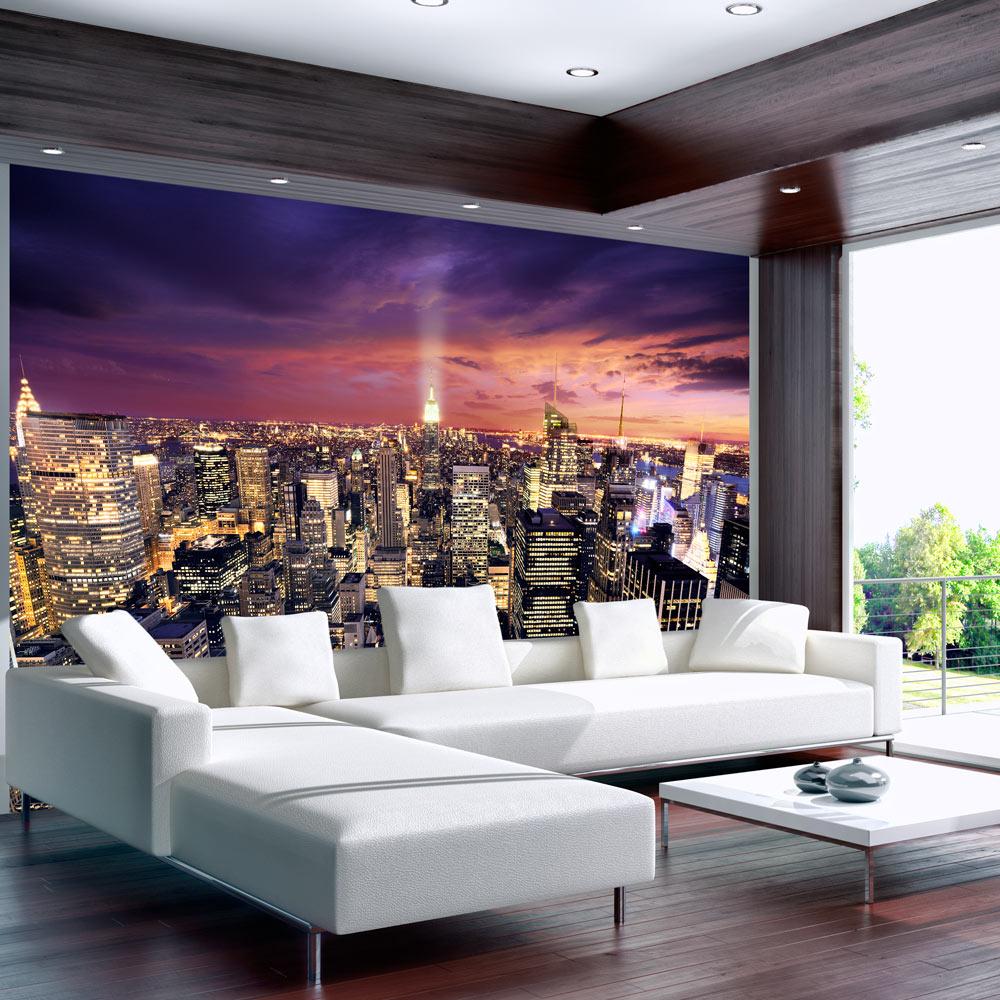 Fototapet - Evening in New York City - 250 x 175 cm - Standard