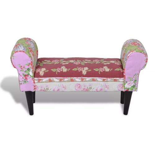 Patchwork bænk i blomsterdesign