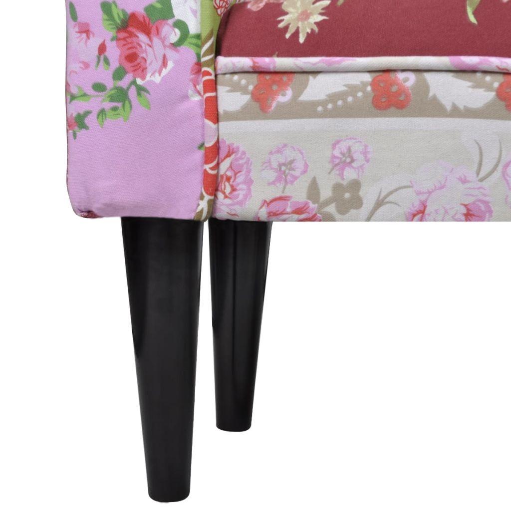 Patchwork bænk i blomsterdesign