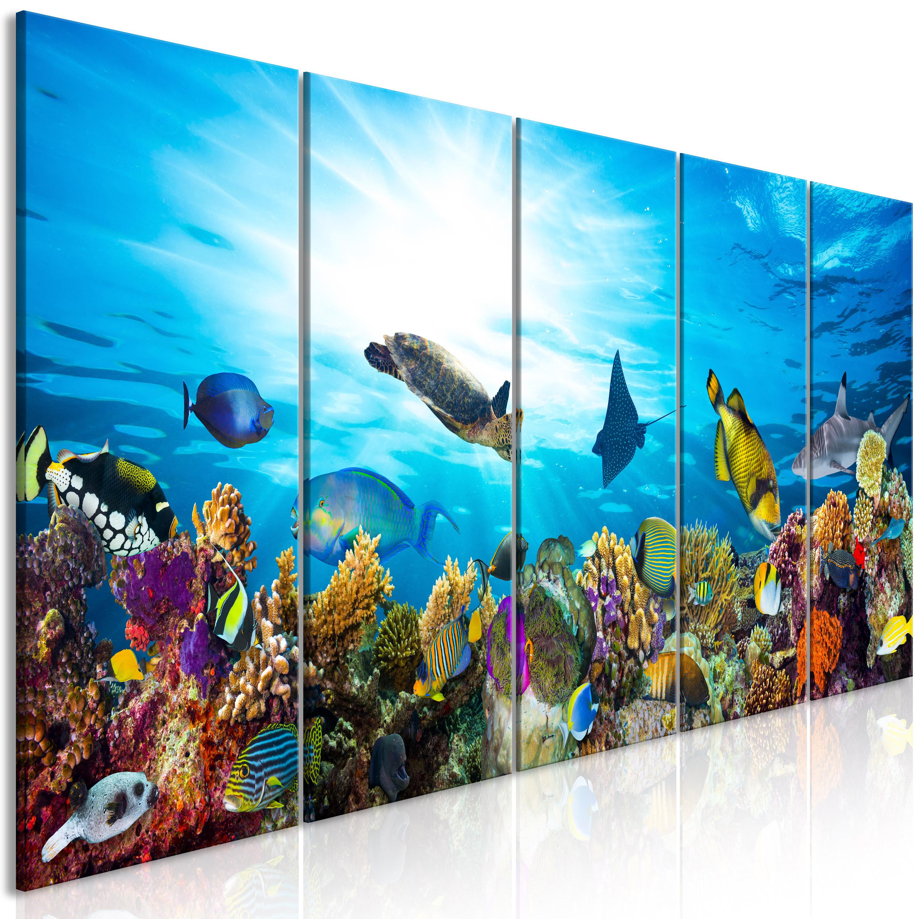 Billede - Coral Reef (5 dele) Narrow - 225 x 90 cm - Standard