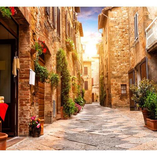 Fototapet - Colourful Street in Tuscany