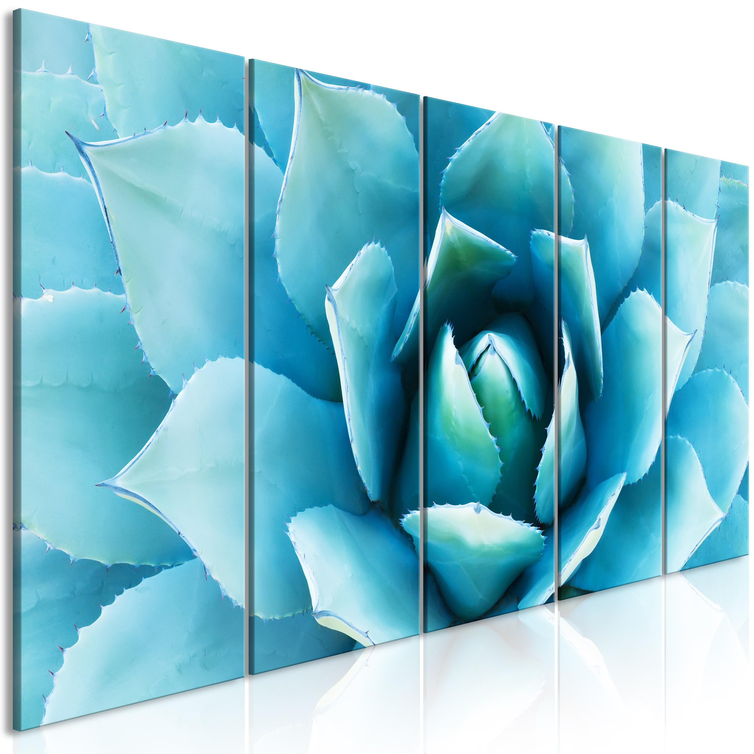 Billede - Agave (5 dele) Narrow Blue - 225 x 90 cm - Premium Print