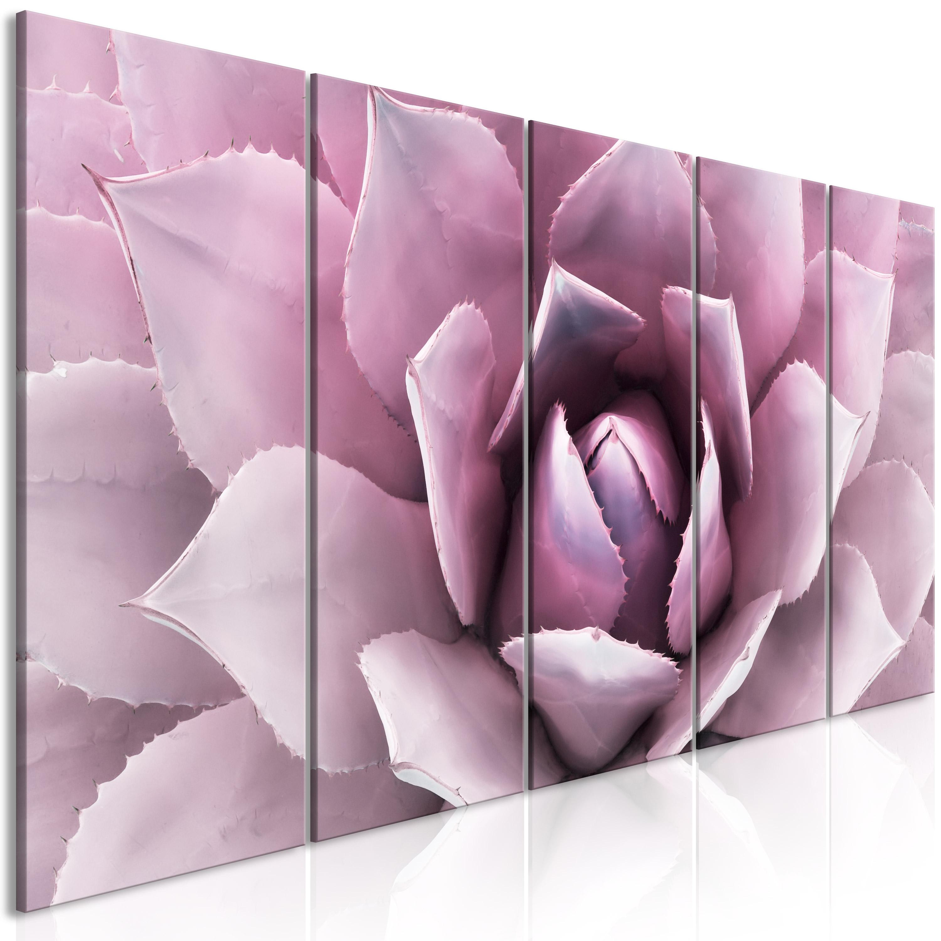 Billede - Agave (5 dele) Narrow Pink - 225 x 90 cm - Premium Print