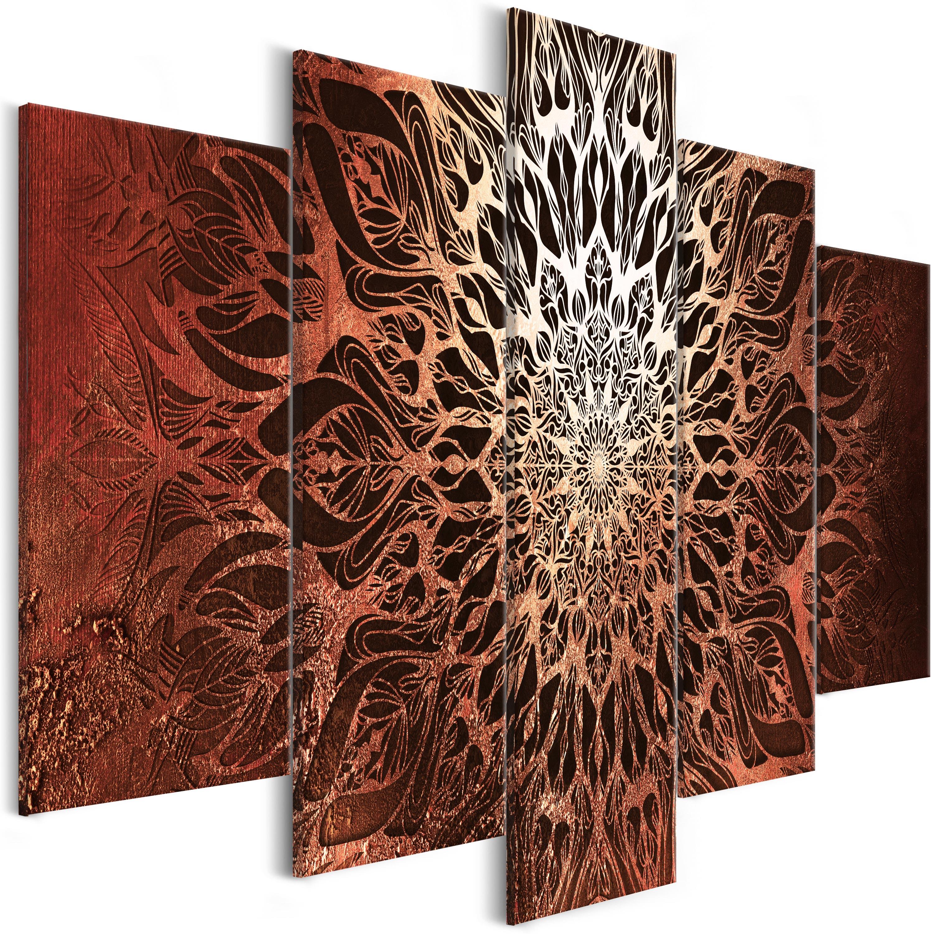 Billede - Hypnosis (5 dele) Orange Wide - 225 x 112.5 cm - Premium Print