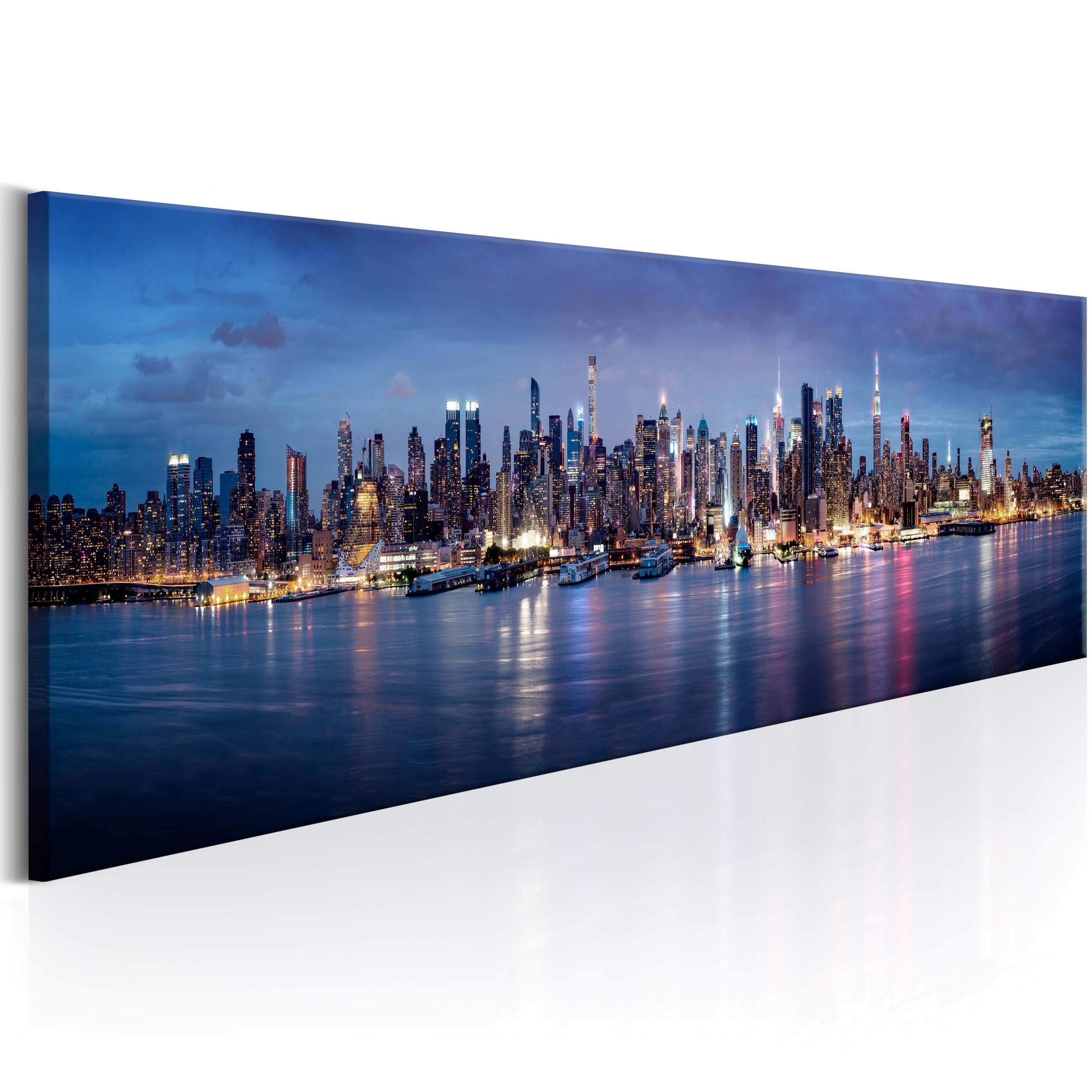 Billede - New York Nights - 150 x 50 cm - På italiensk lærred