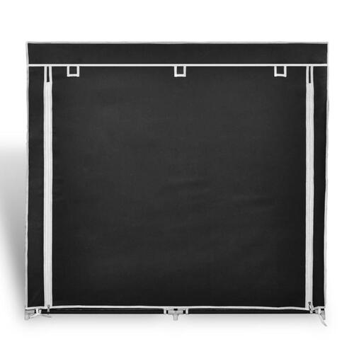 Skoskab i stof med betræk 115 x 28 x 110 cm sort