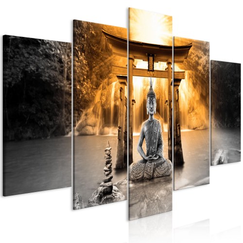 Billede - Buddha Smile (5 dele) Wide Orange