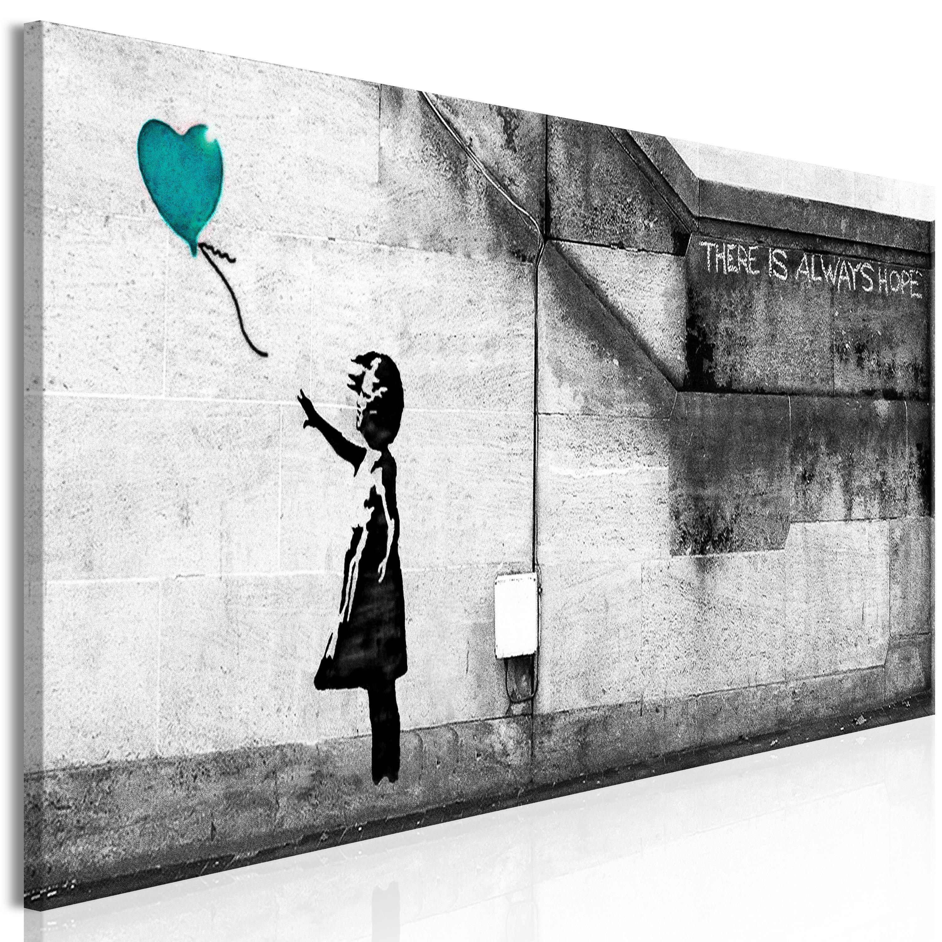 Billede - There is Always Hope (1 Part) Narrow Turquoise - 150 x 50 cm - Premium Print
