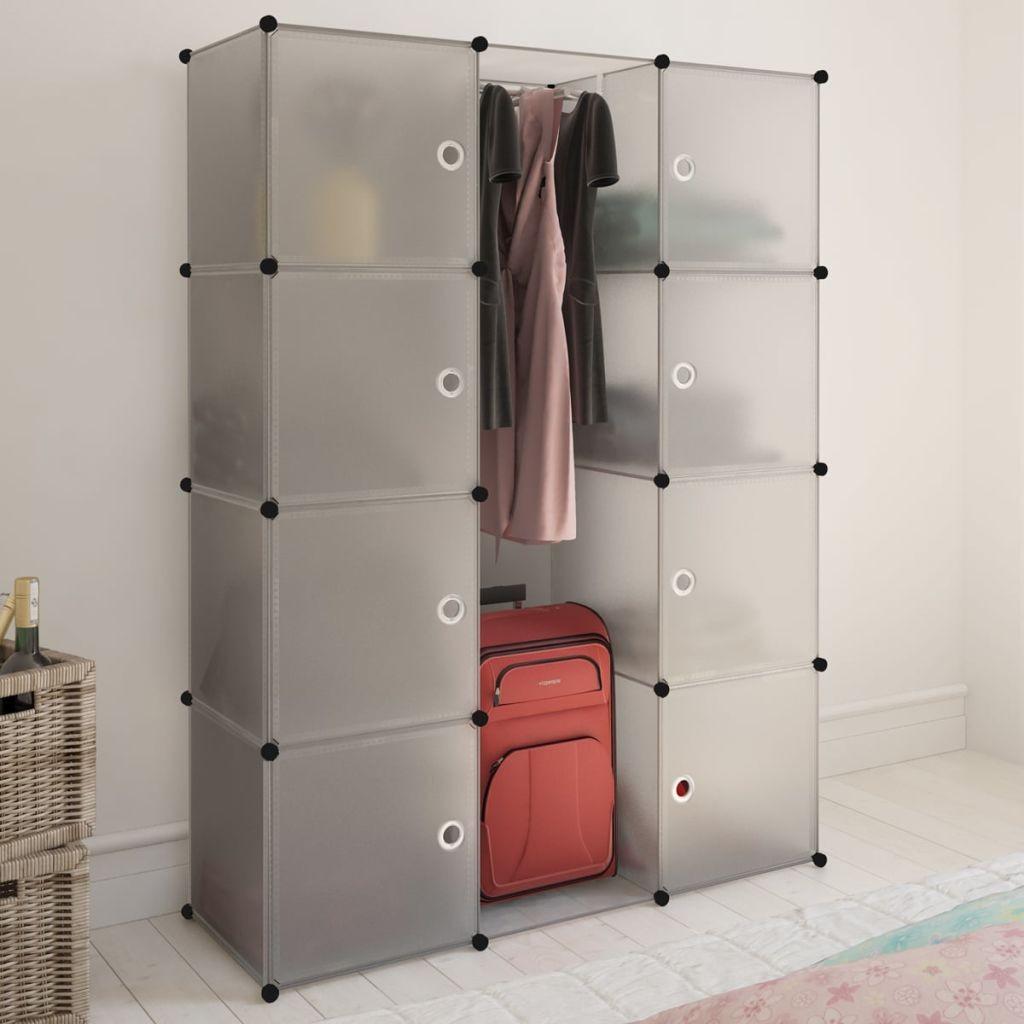 Modulskab med 9 rum 37x115x150 cm hvid