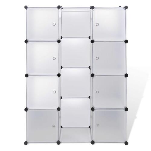Modulskab med 9 rum 37x115x150 cm hvid
