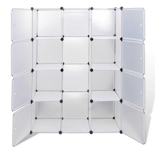 Modulskab med 9 rum 37x115x150 cm hvid