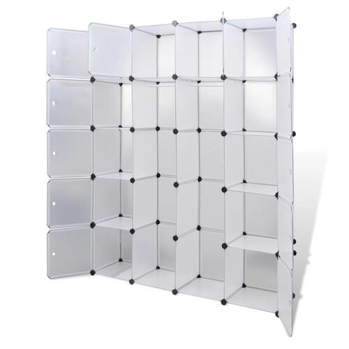 Modulskab med 14 rum hvid 37x146x180,5 cm