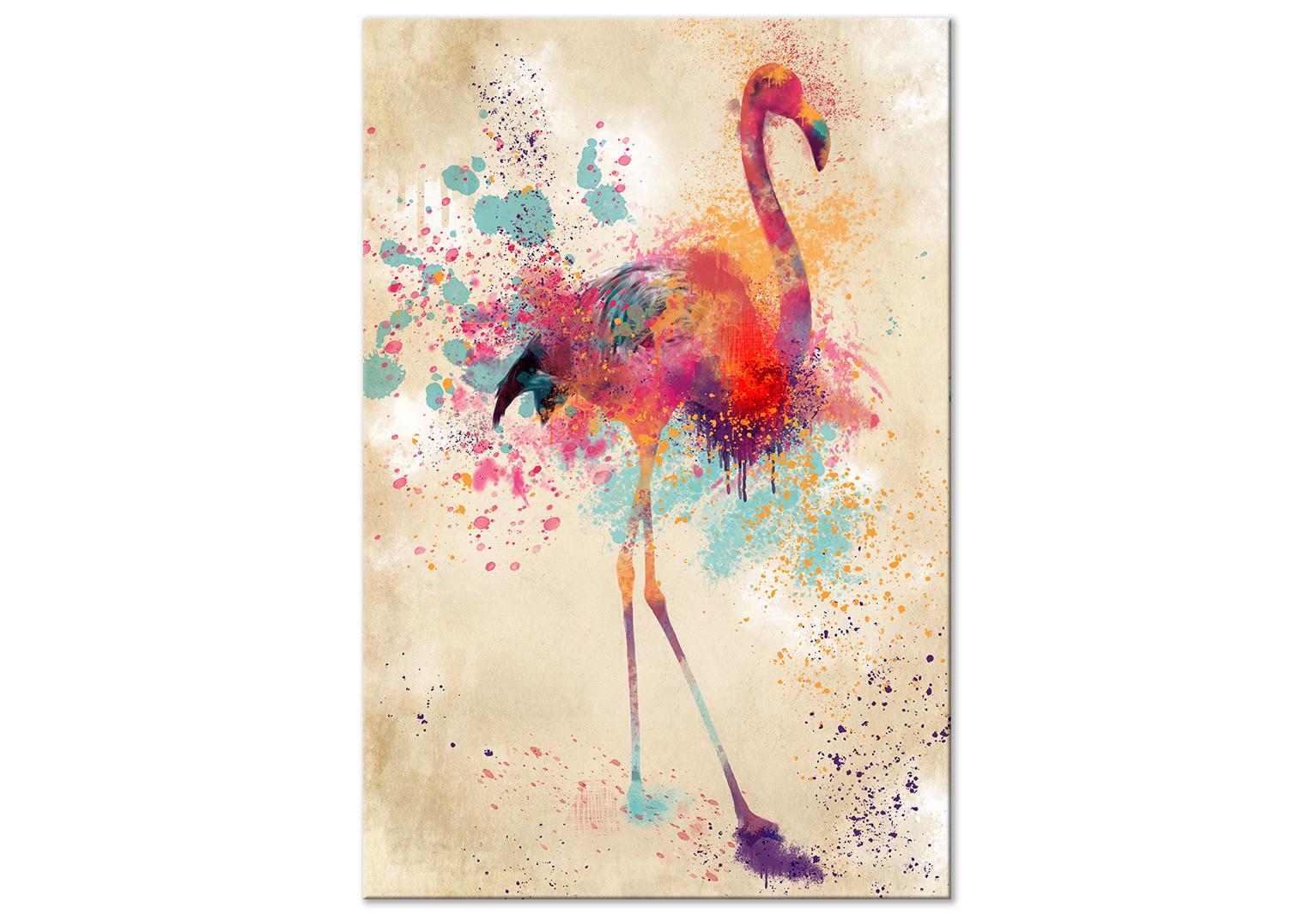Billede - Watercolor Flamingo (1 Part) Vertical