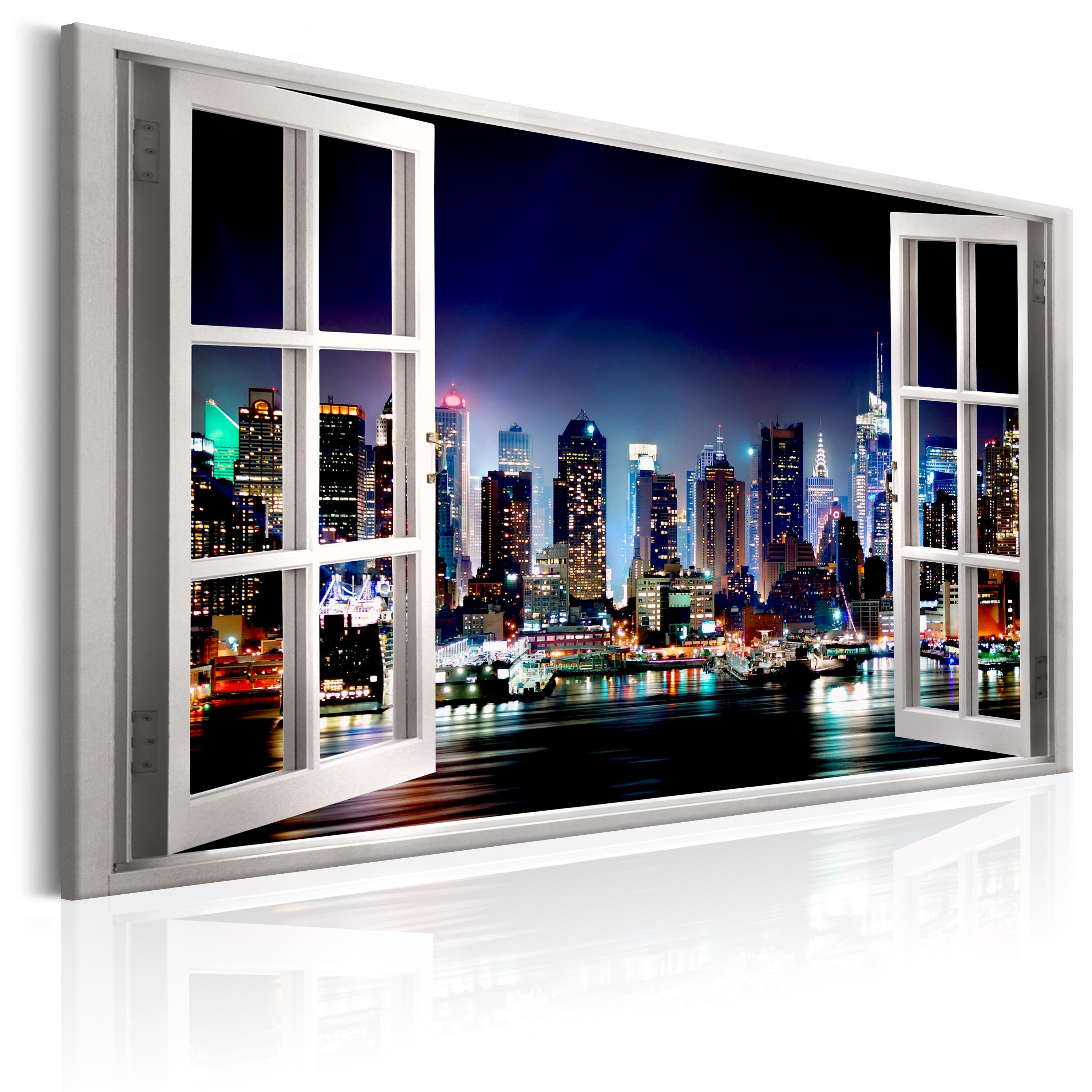 Billede - Window: View of New York - 90 x 60 cm - Premium Print