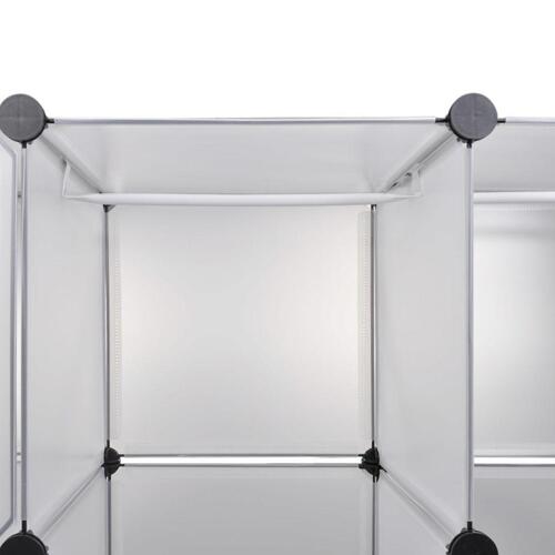 Modulskab med 18 rum 37x146x180,5 cm hvid