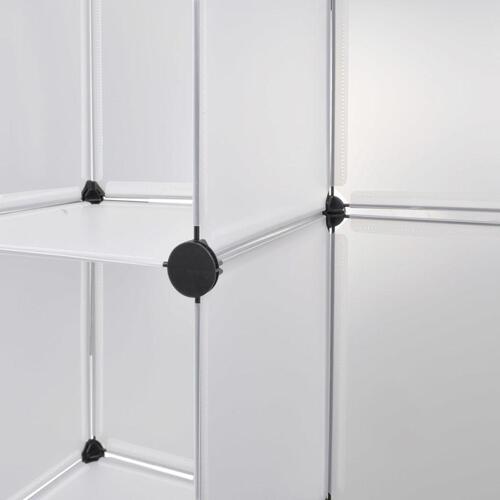 Modulskab med 18 rum 37x146x180,5 cm hvid