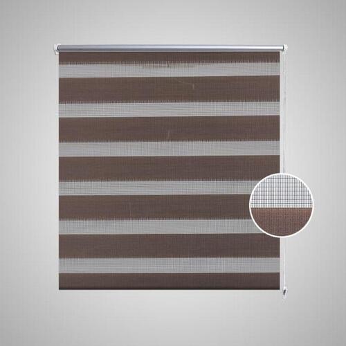Rullegardin i zebradesign 60 x 120 cm kaffefarvet