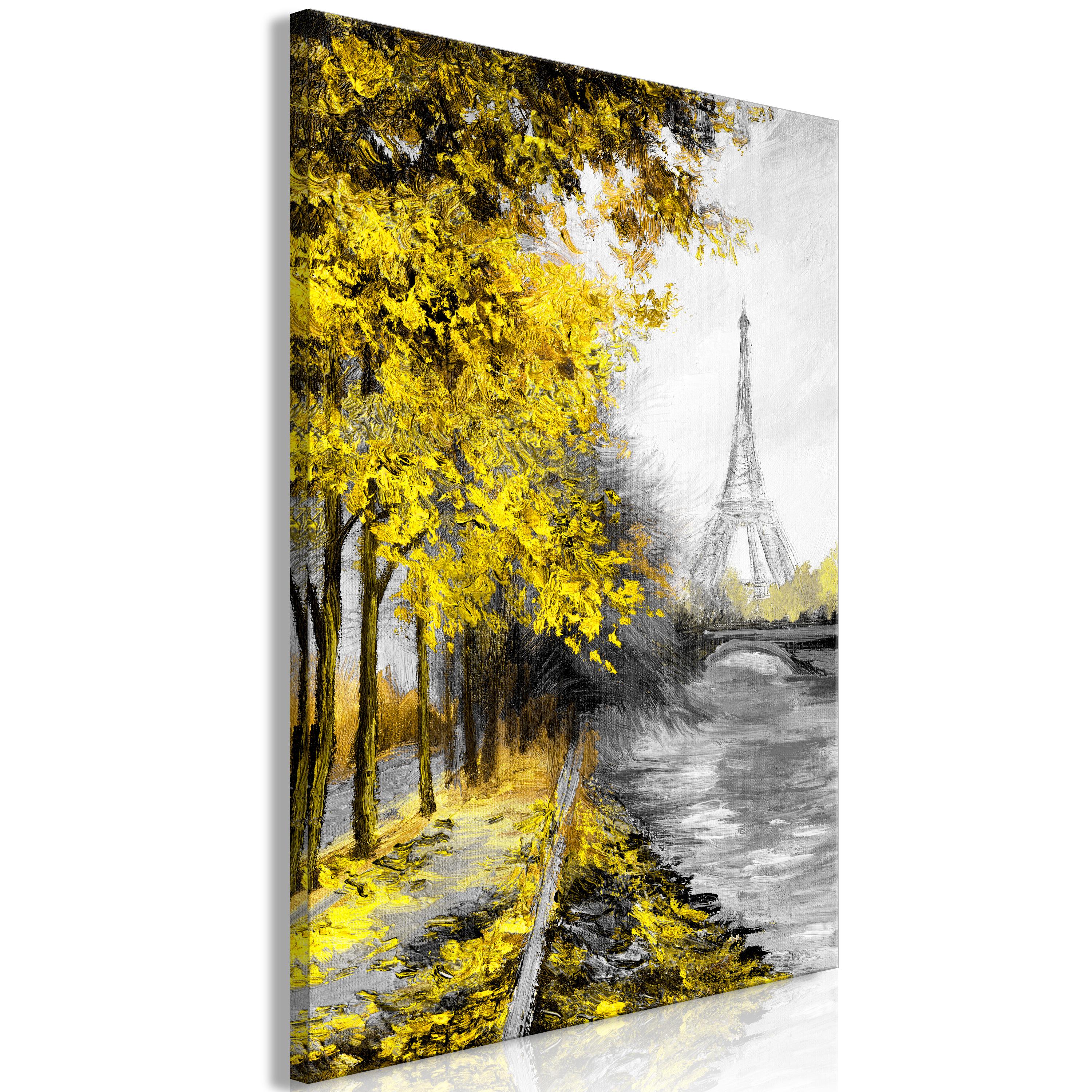 Billede - Paris Channel (1 Part) Vertical Yellow - 40 x 60 cm - Premium Print