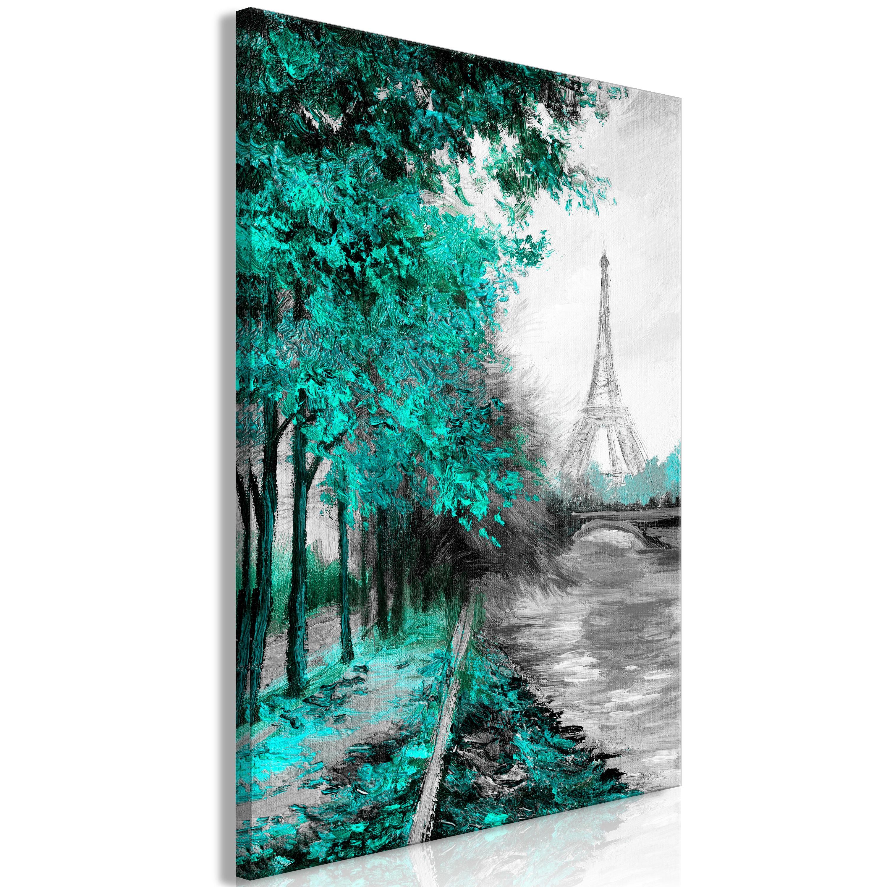 Billede - Paris Channel (1 Part) Vertical Green - 20 x 30 cm - Standard