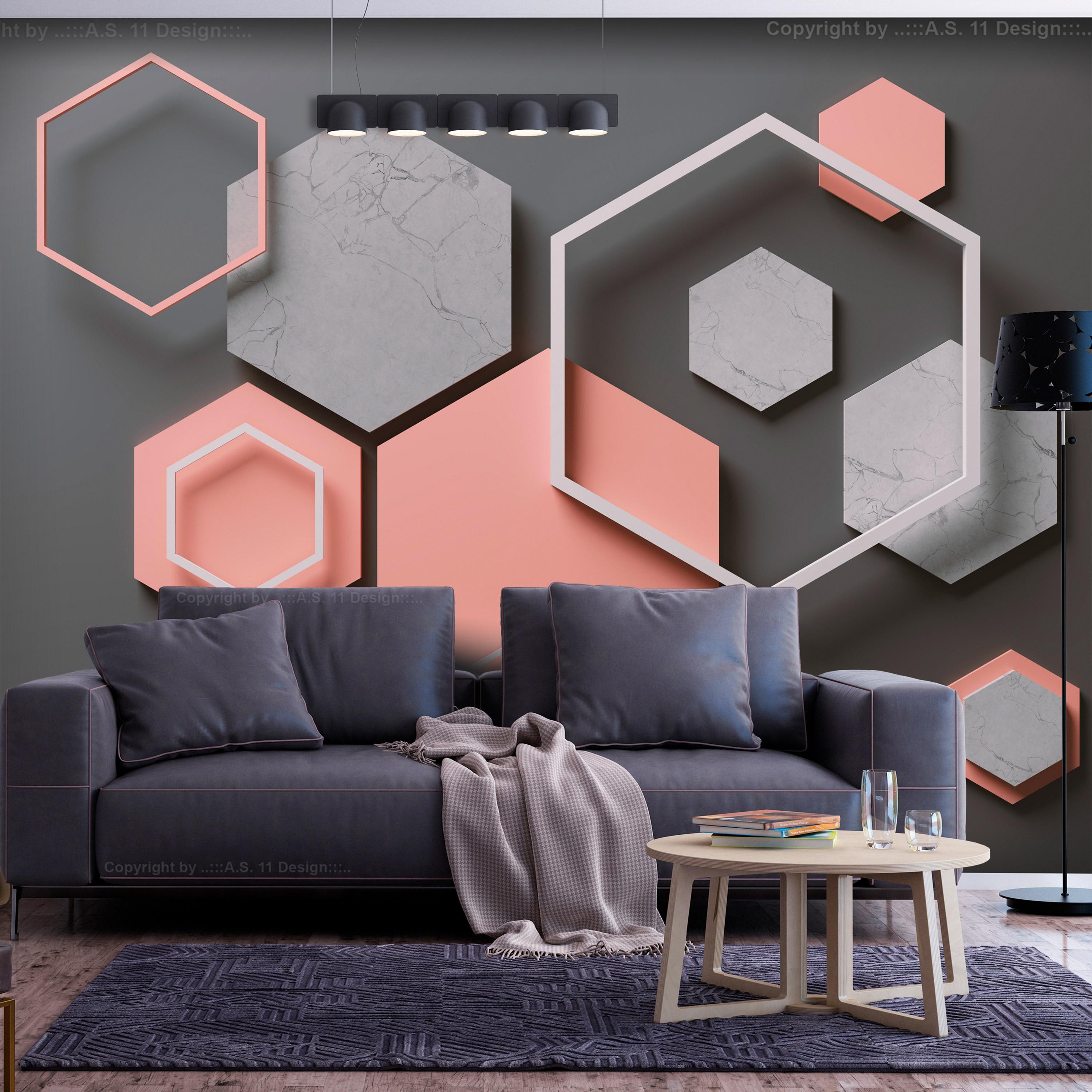 Fototapet - Hexagon Plan - 147 x 105 cm - Selvklæbende