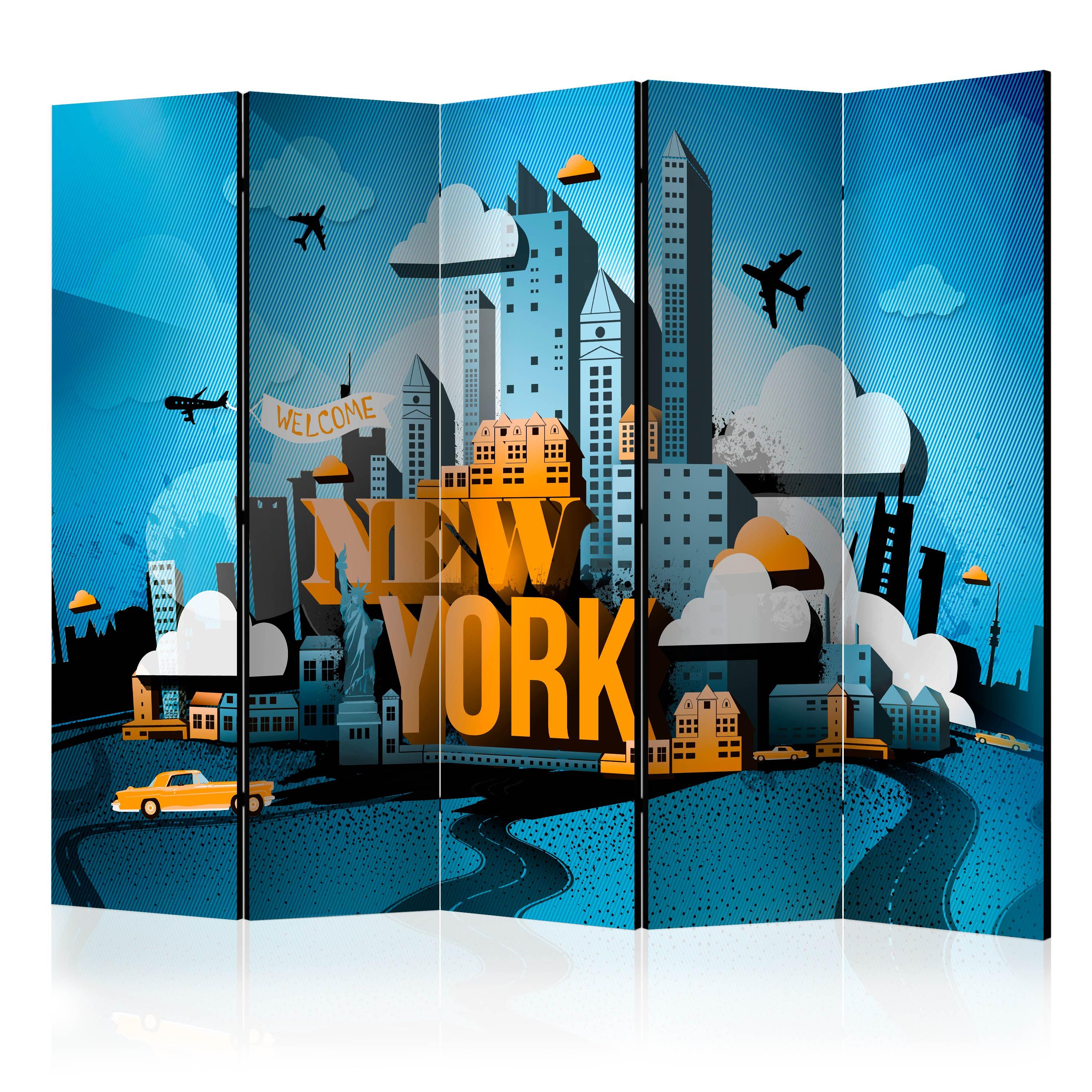 Skærmvæg - New York - welcome II - 225 x 172 cm - Enkeltsiddet billede
