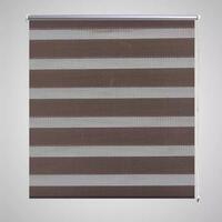 Rullegardin i zebradesign 70 x 120 cm kaffefarvet