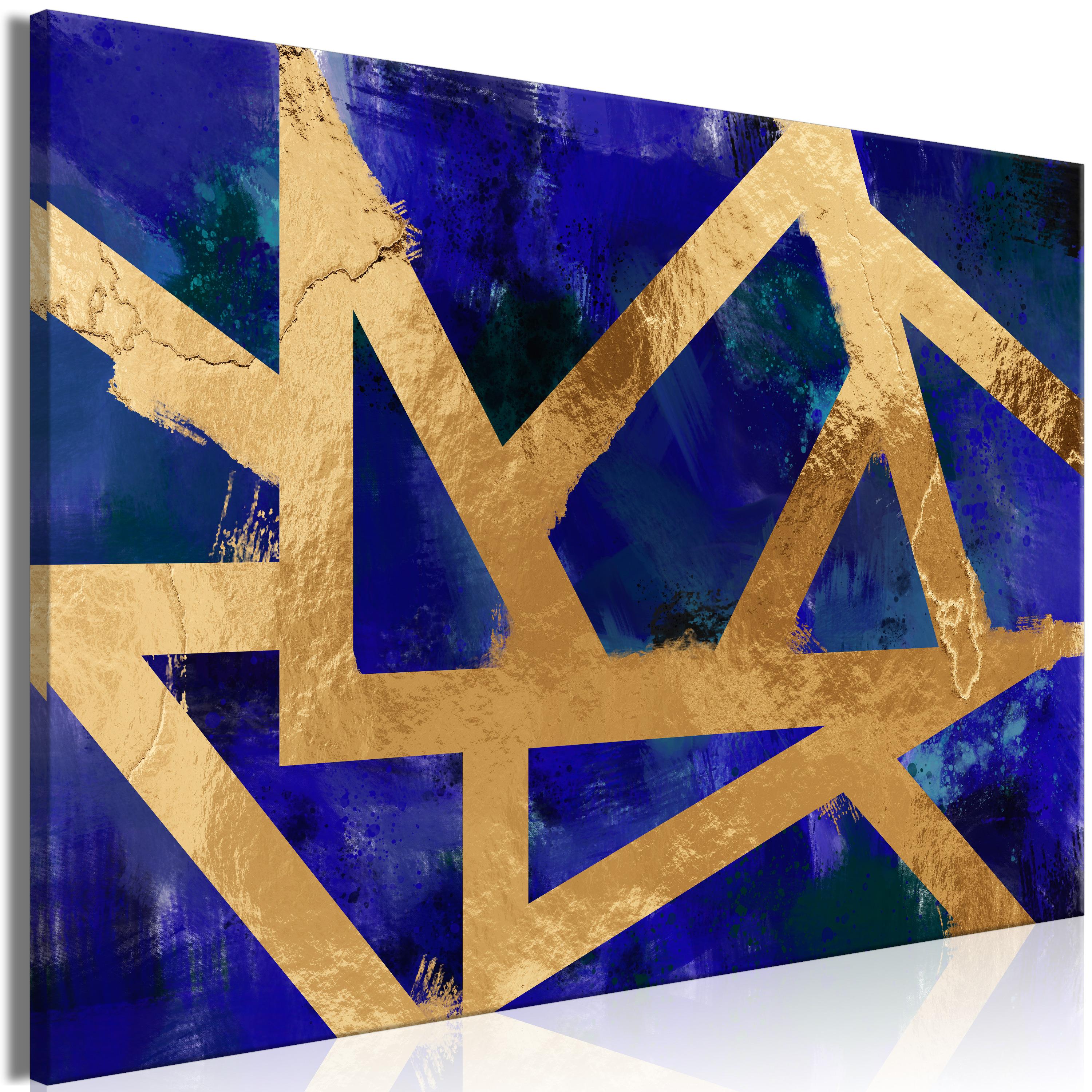 Billede - Golden Geometry (1 Part) Wide - 60 x 40 cm - Standard
