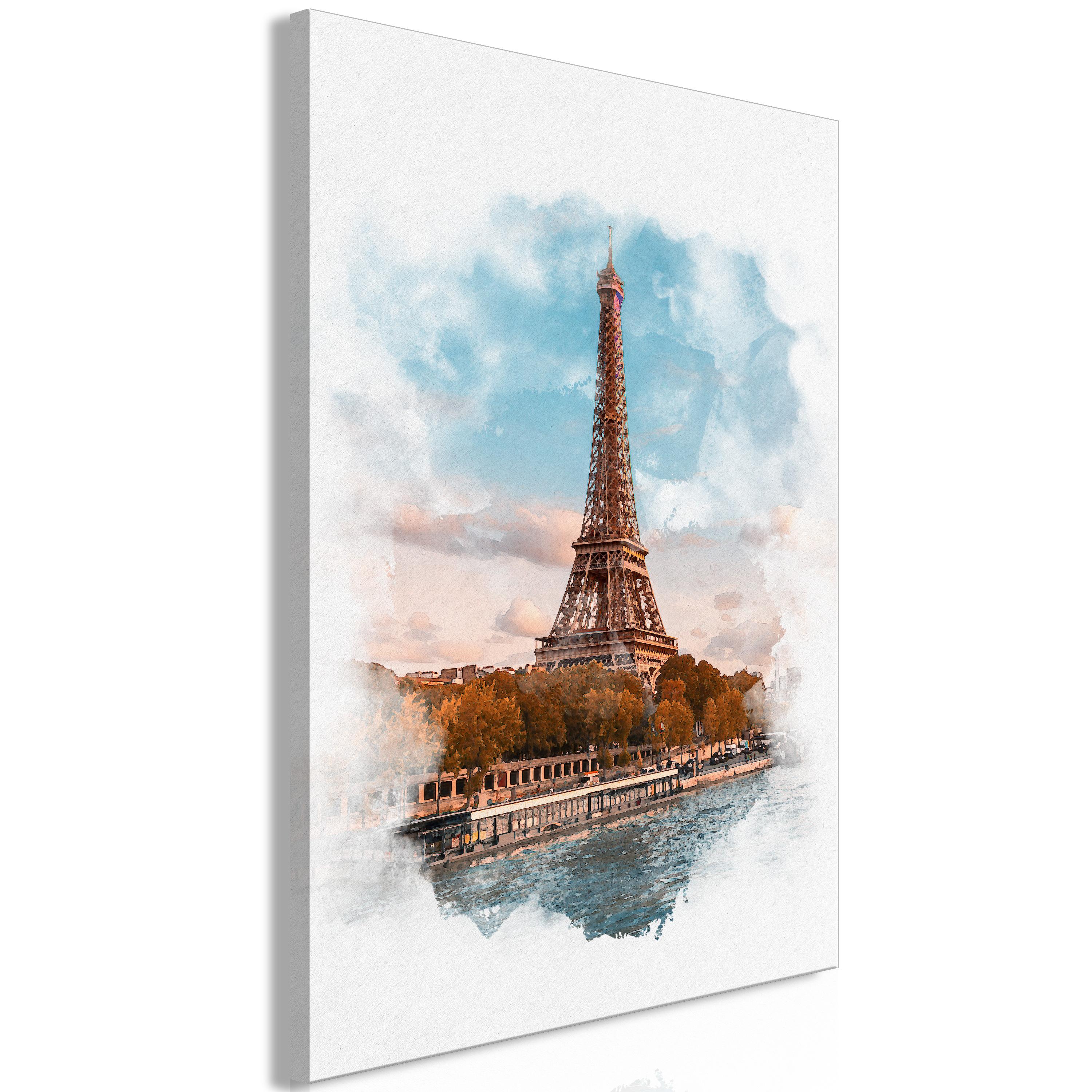 Billede - Paris View (1 Part) Vertical - 80 x 120 cm - Standard