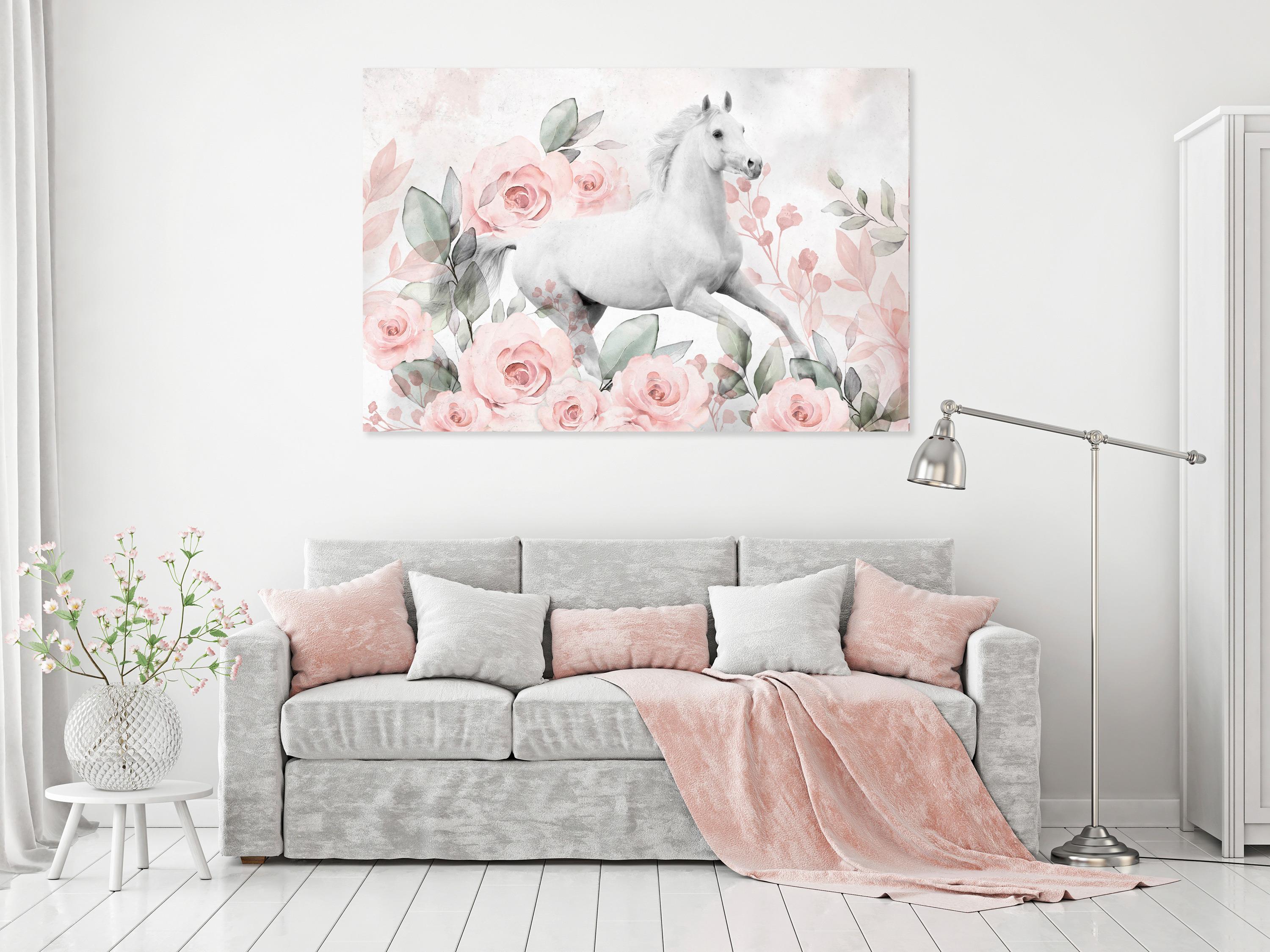 Billede - Gallop Among the Roses (1 Part) Wide - 90 x 60 cm - På italiensk lærred